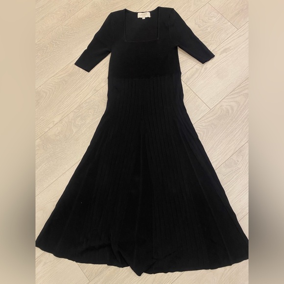 La Ligne NYC Veronica dress black size M medium short sleeve square neckline - Picture 5 of 7